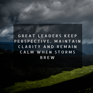Traits of a leader: Great Leaders keep perspective, maintain clarity and remain calm when storms brew