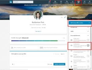 LinkedIn - Add Certification Instructions - Profile Page 2