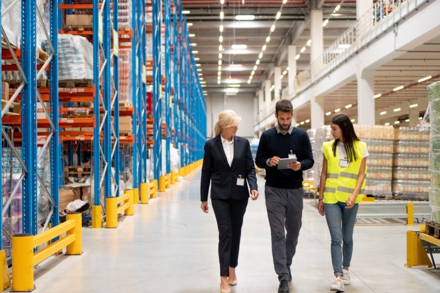 Managers in warehouse