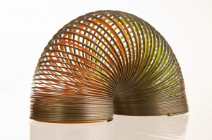 Double Slinky Toy On White Background
