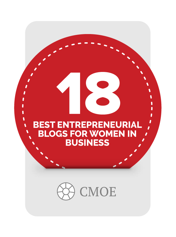 badge of 18 best entrepreneurial blogs for women in business