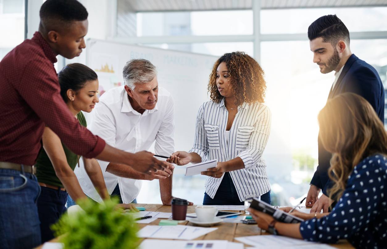 Shot of creative employees working in a modern office