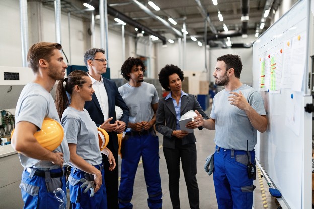 group of manufacturing workers
