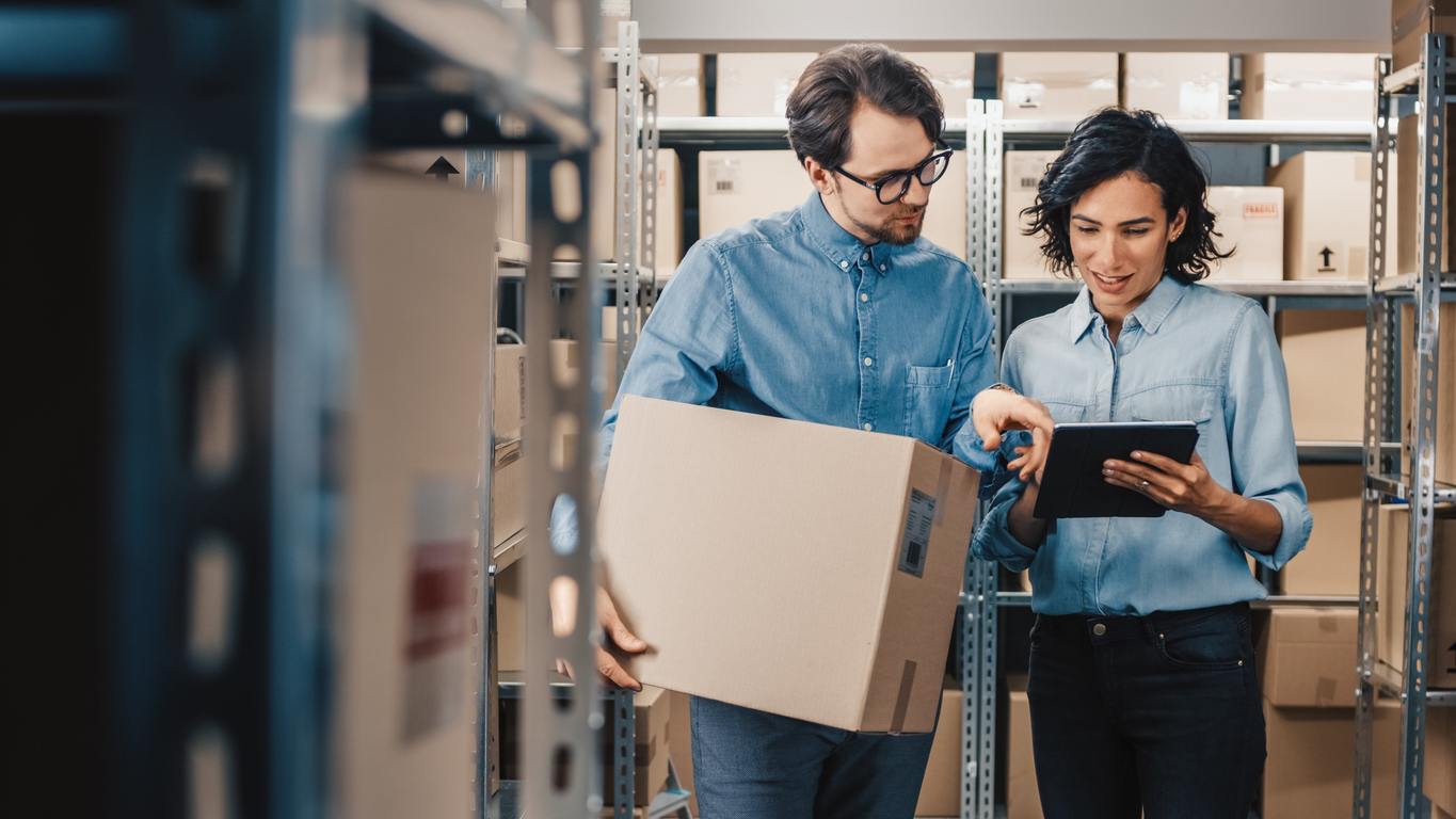 shift workers in warehouse