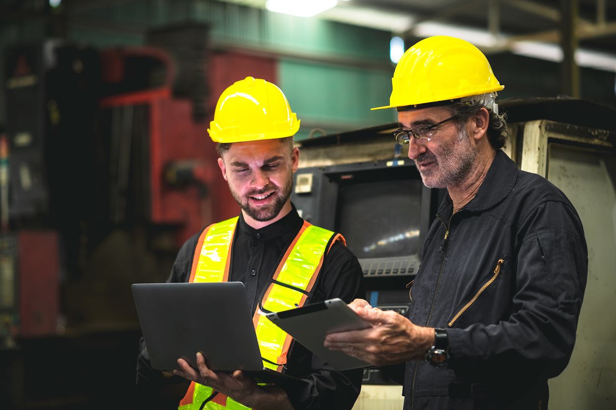 production employees in warehouse